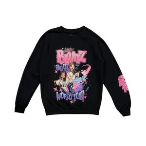 ★ Bratz (Y2K) World Tour 2001 Black Graphic Crewneck Sweatshirt ★